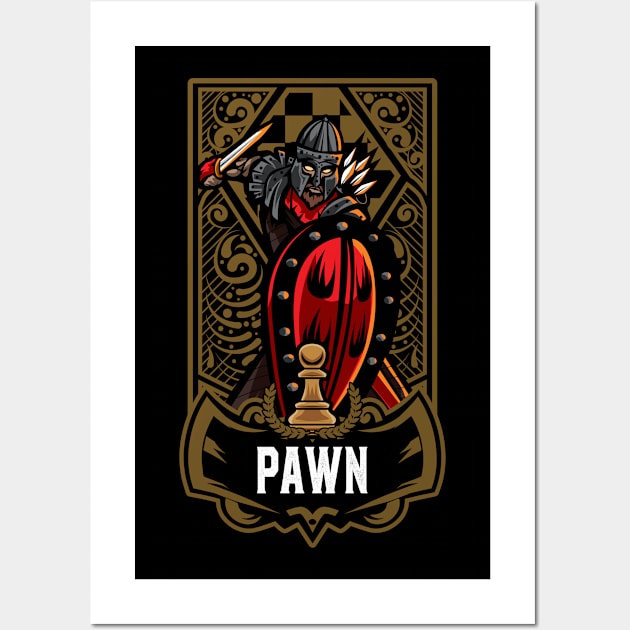 Pawn Chess Game Piece Chess Club Players Gambit Graphic Wall Art by TheBeardComic